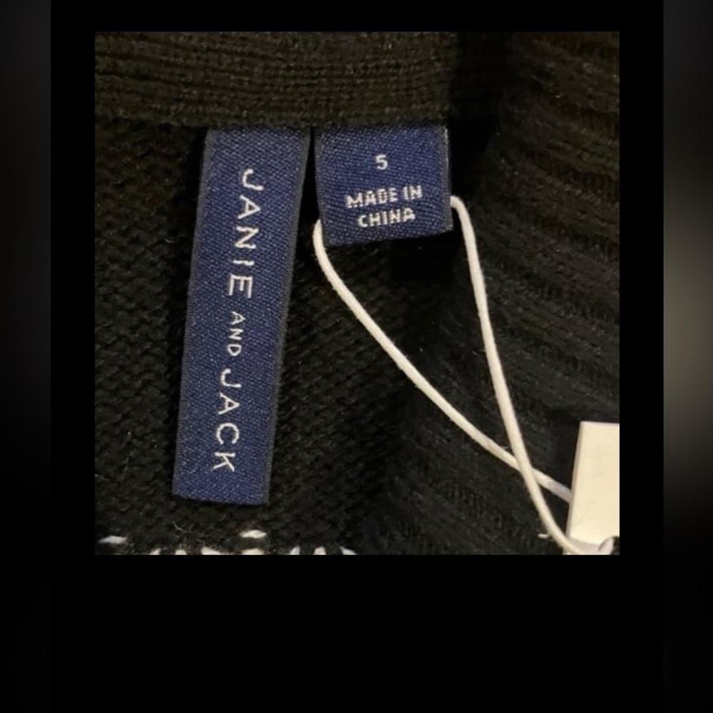 NWT Janie and Jack Black Cardigan with Geometric Pattern - Picture 6 of 7